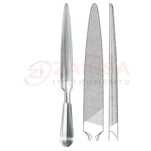 Conic Half Round Bone File | Zainsa Instruments