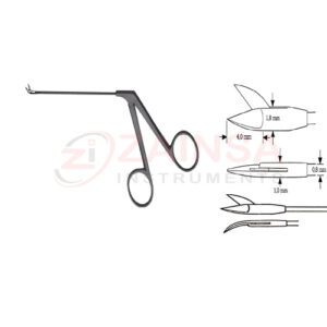 Left Curved Wullstein Micro Ear Scissors | Zainsa Instruments